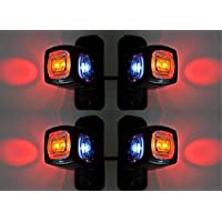 4 luces marcadoras para parte lateral- trasera y de contorno (24 V- 12 V) para remolque- camión- autocaravana- color…